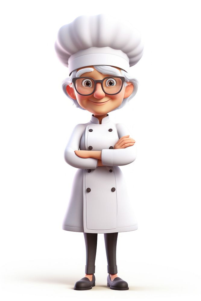 Cartoon chef white background protection. AI generated Image by rawpixel.