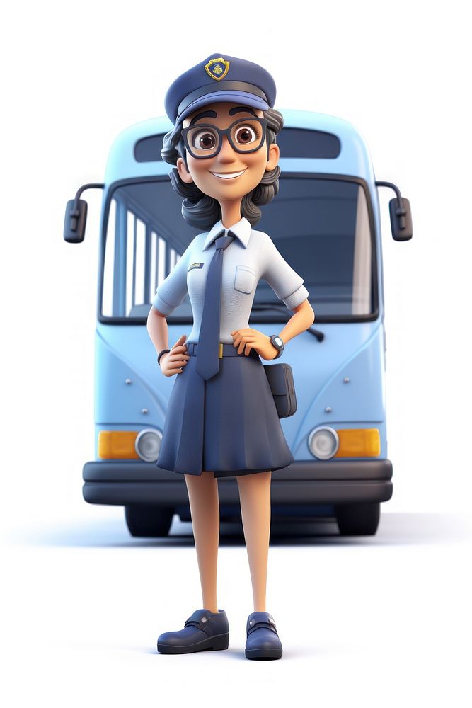 Bus vehicle cartoon white background. AI generated Image by rawpixel.