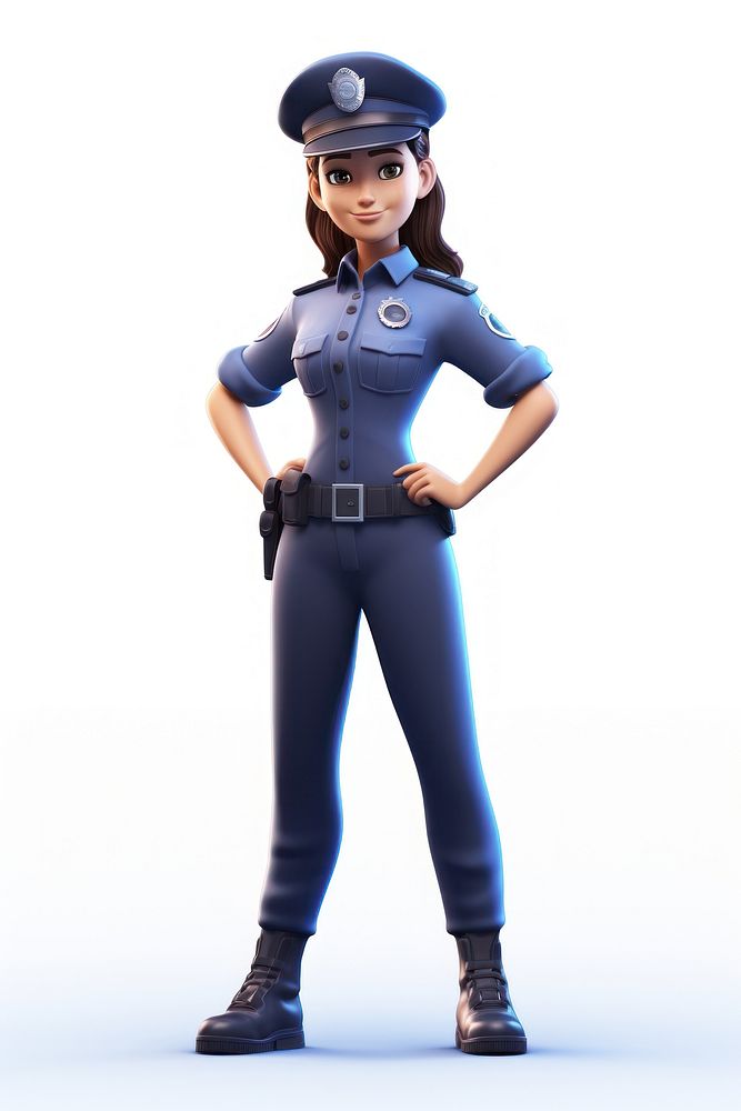 Cartoon officer adult white background. AI generated Image by rawpixel.