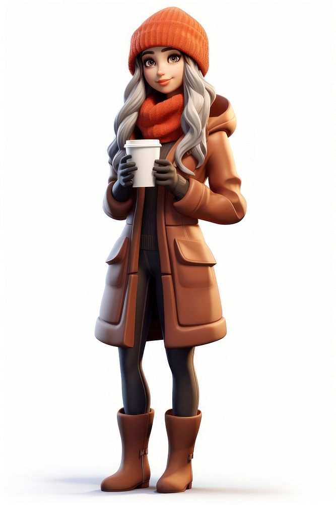 Coat cartoon winter cup. AI generated Image by rawpixel.