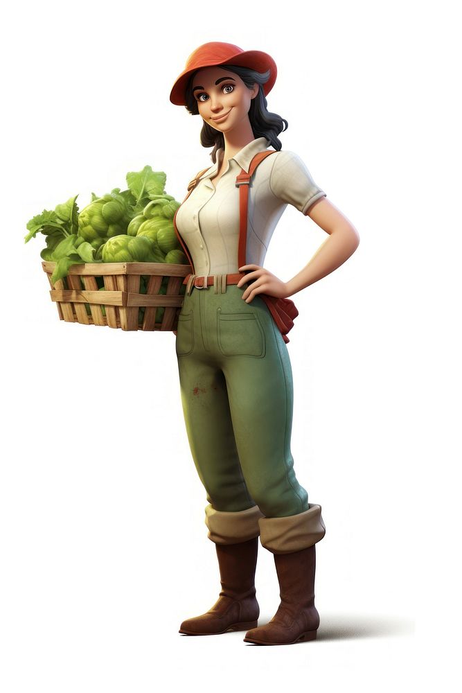 Vegetable basket female adult. AI generated Image by rawpixel.