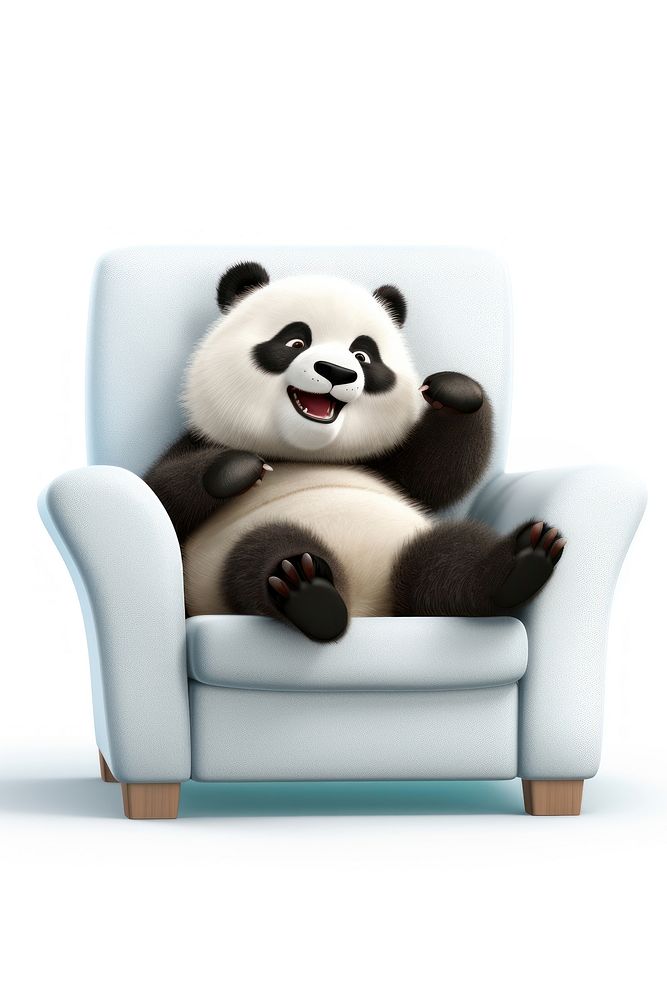 Furniture armchair mammal panda. AI generated Image by rawpixel.