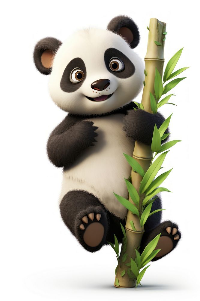 Bamboo wildlife cartoon mammal. AI generated Image by rawpixel.