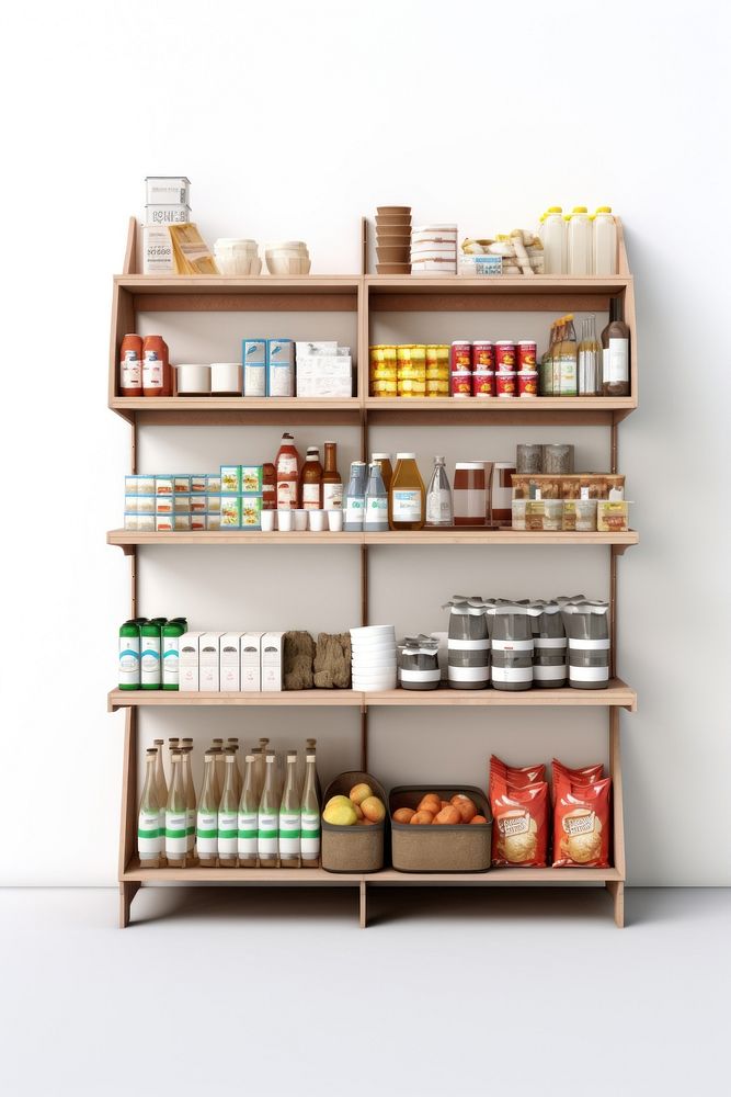 Shelf supermarket pantry architecture. AI generated Image by rawpixel.