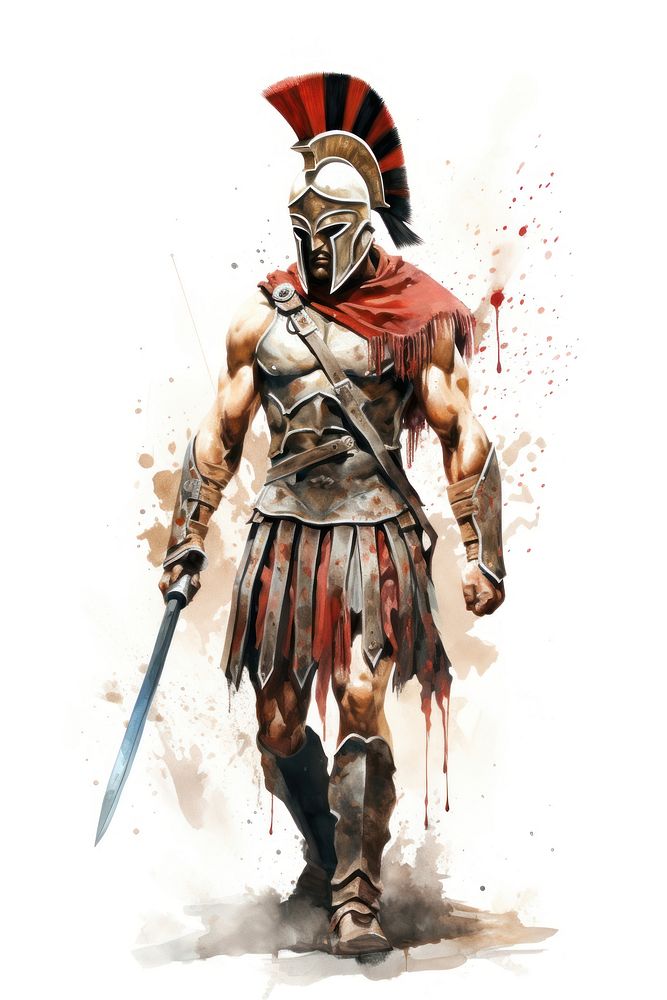 Warrior adult white background architecture. AI generated Image by rawpixel.