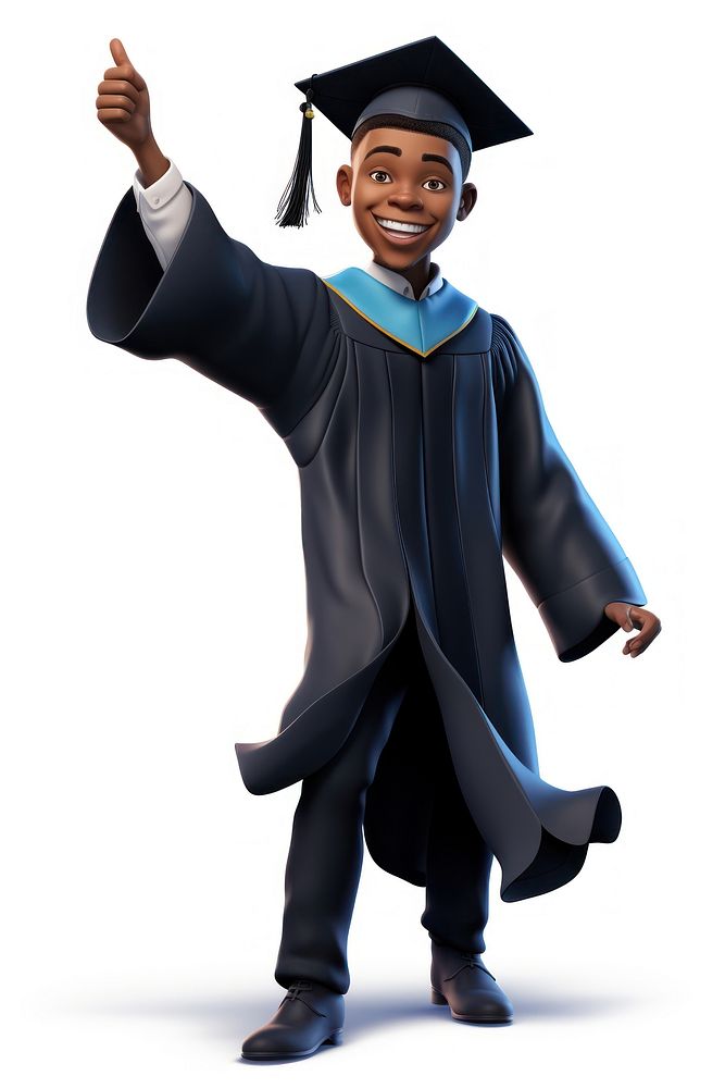 Graduation student smiling cartoon. AI generated Image by rawpixel.