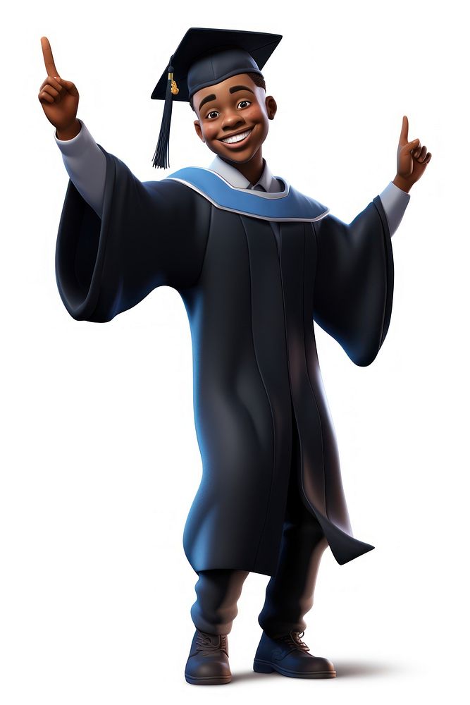 Graduation smiling student cartoon. 