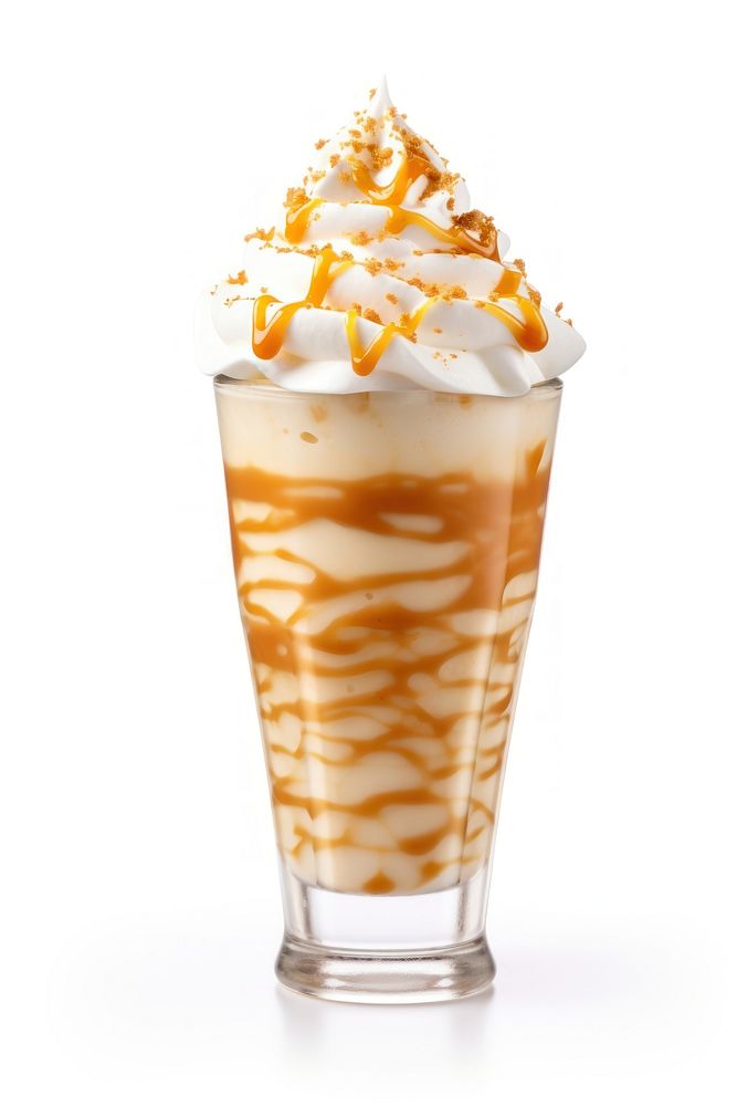 Caramel milkshake cream dessert whipped. AI generated Image by rawpixel.