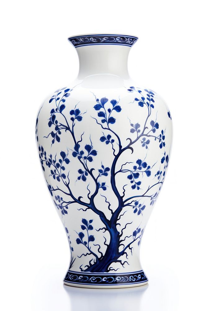 Chinese vase porcelain pottery white. AI generated Image by rawpixel.