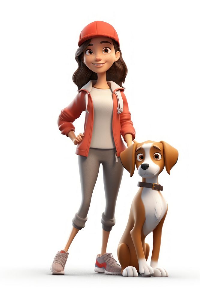 Dog walking footwear figurine cartoon. AI generated Image by rawpixel.