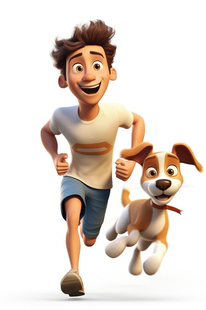 Dog cartoon running toy. AI generated Image by rawpixel.
