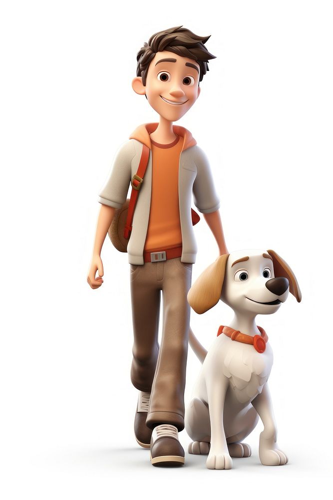 Dog walking figurine cartoon cute. AI generated Image by rawpixel.