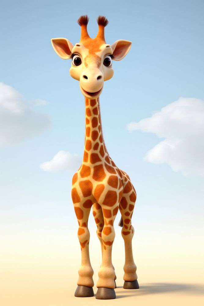 Giraffe wildlife cartoon animal. AI generated Image by rawpixel.