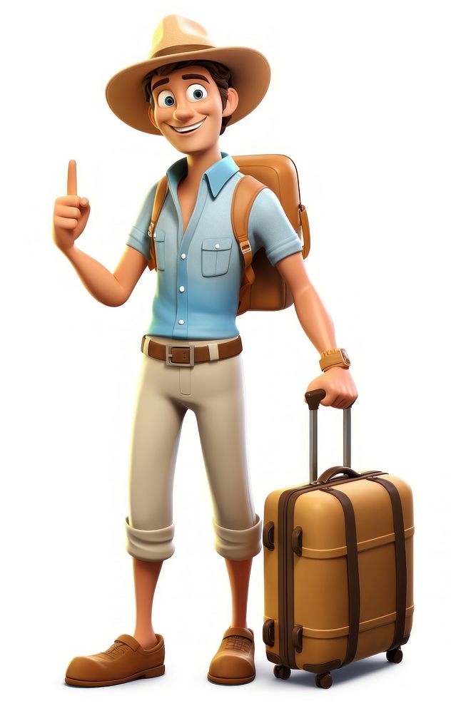 Suitcase luggage smiling cartoon. AI generated Image by rawpixel.