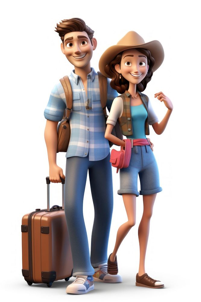 Suitcase luggage smiling cartoon. AI generated Image by rawpixel.