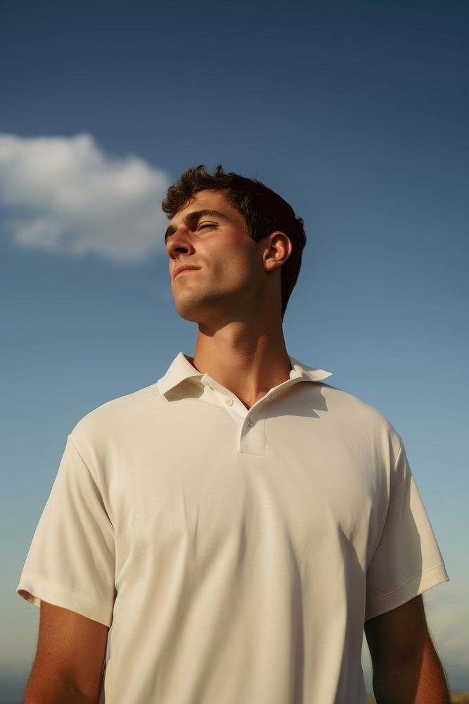 Shirt sky portrait outdoors. 