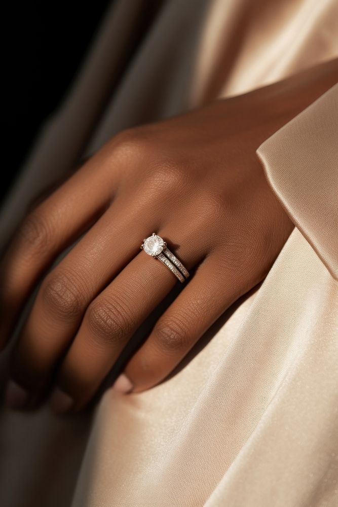 Diamond ring hand engagement. AI generated Image by rawpixel.