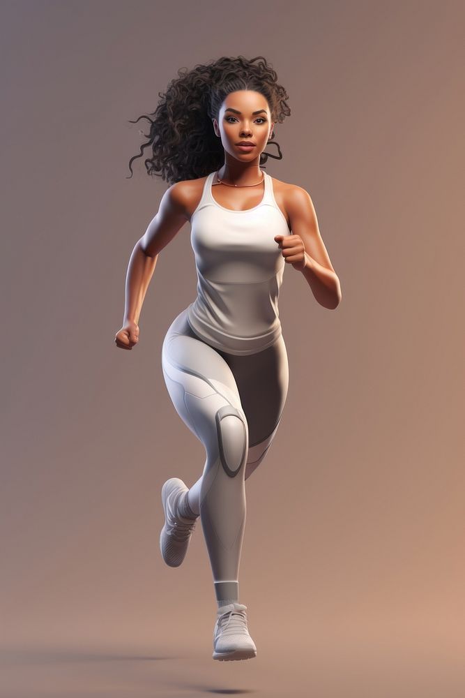 Running dancing adult woman. AI generated Image by rawpixel.