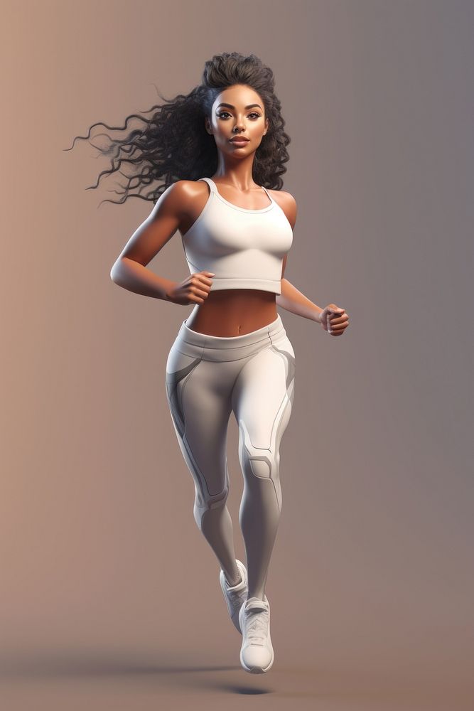 Running dancing adult woman. AI generated Image by rawpixel.