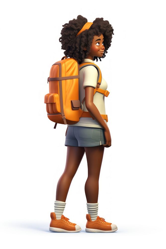 Backpack cartoon female bag. AI generated Image by rawpixel.