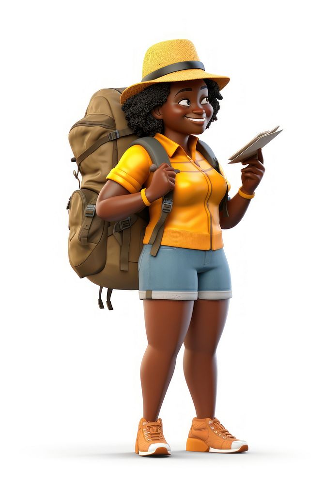 Backpack cartoon female adult. AI generated Image by rawpixel.