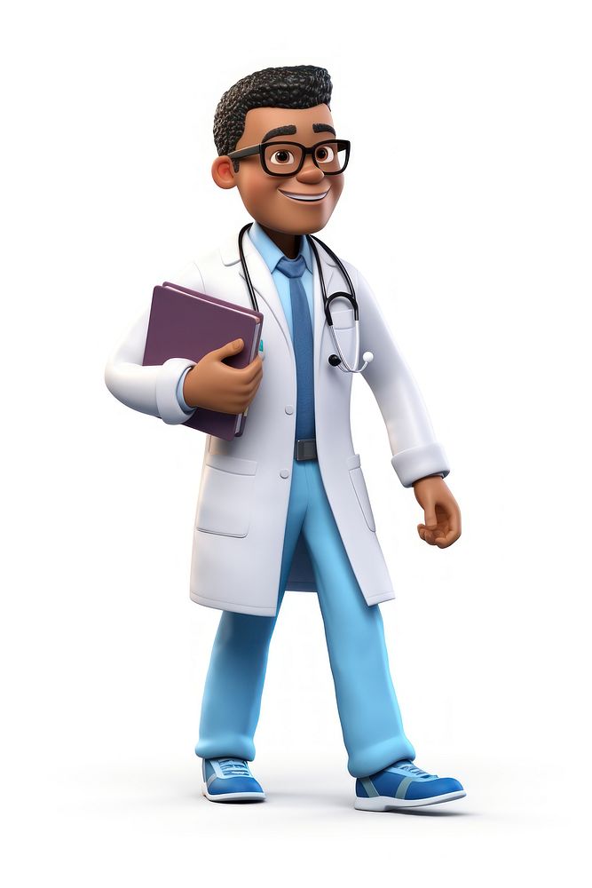 Cartoon doctor white background stethoscope. AI generated Image by rawpixel.