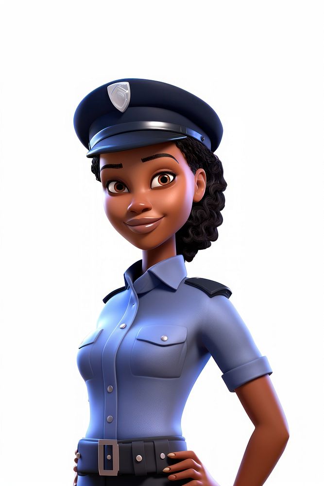Cartoon officer female adult. AI generated Image by rawpixel.