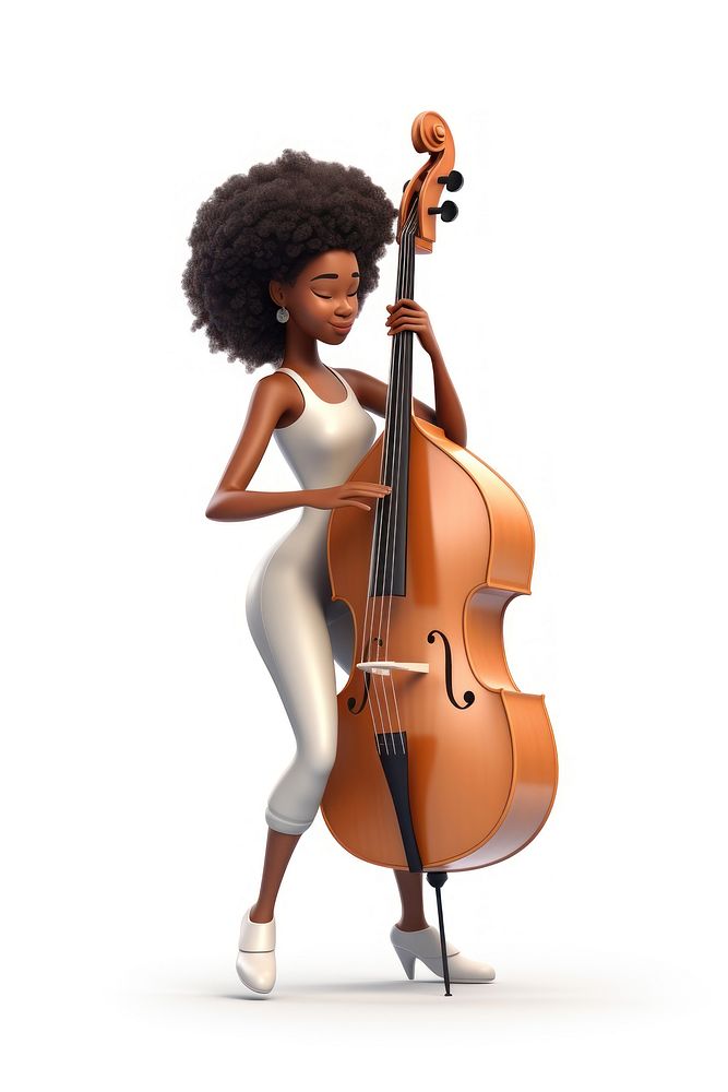 Musician cartoon female cello. AI generated Image by rawpixel.