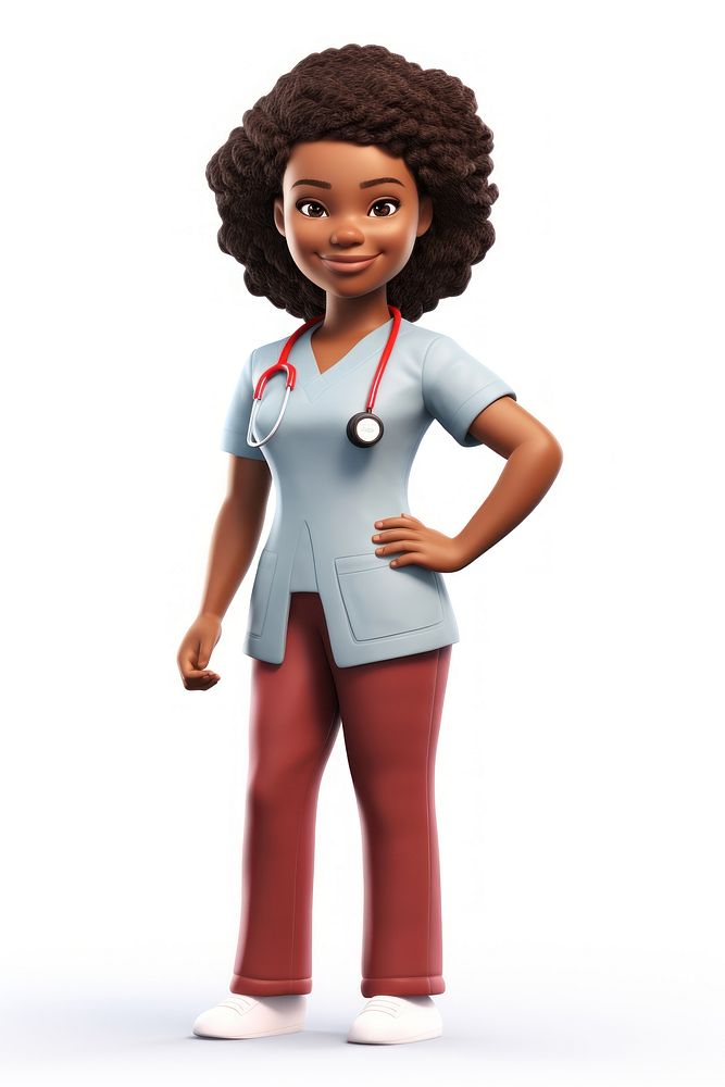 Cartoon white background stethoscope physician. AI generated Image by rawpixel.