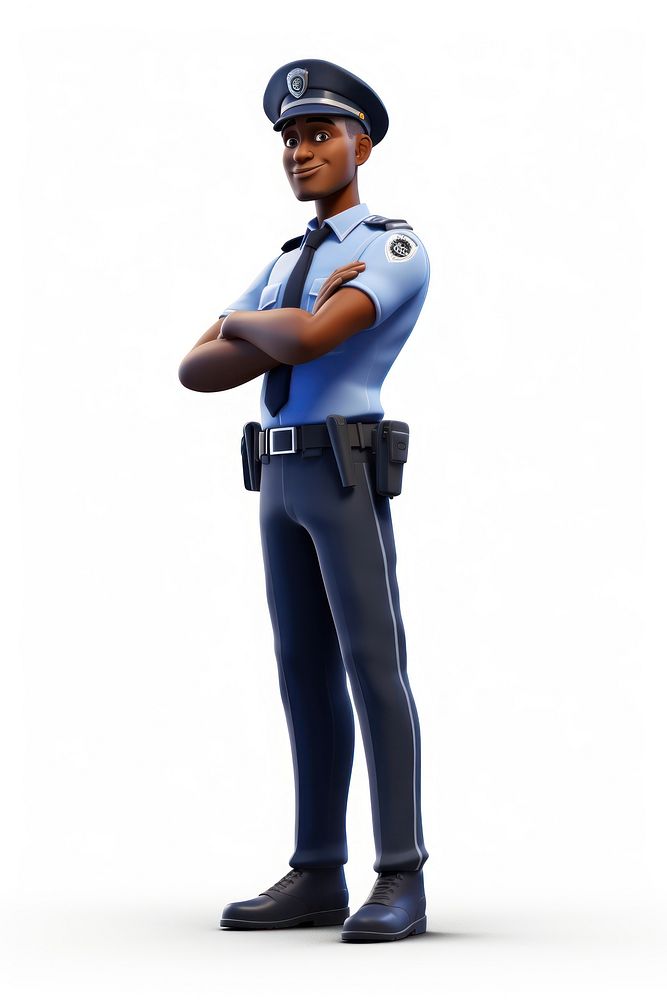 Officer police white background police officer. AI generated Image by rawpixel.