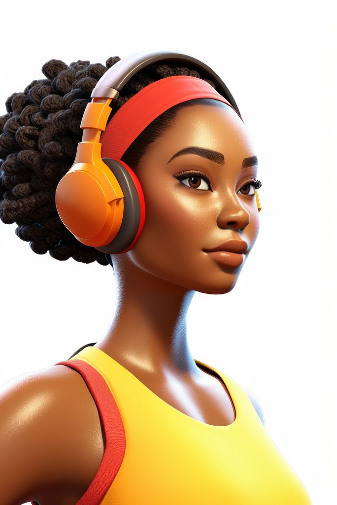 Headphones portrait headset cartoon. 