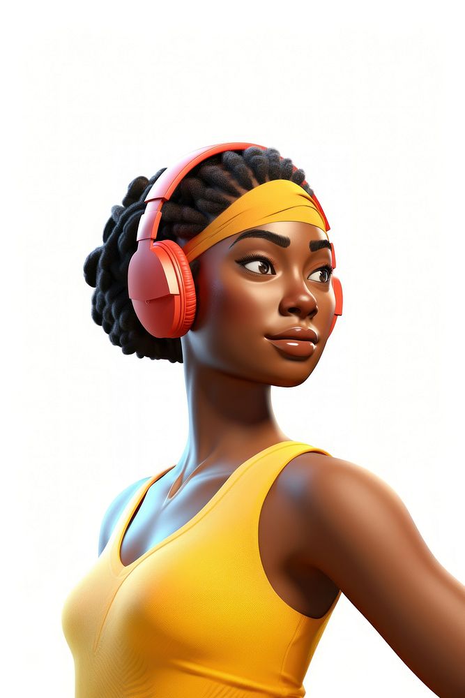 Headphones portrait cartoon sports. AI generated Image by rawpixel.