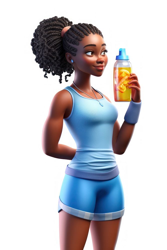 Cartoon bottle sports female. AI generated Image by rawpixel.
