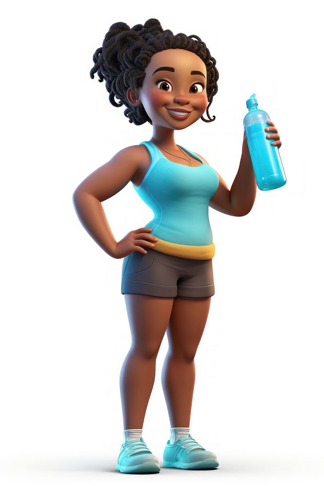 Cartoon sports bottle female. AI generated Image by rawpixel.