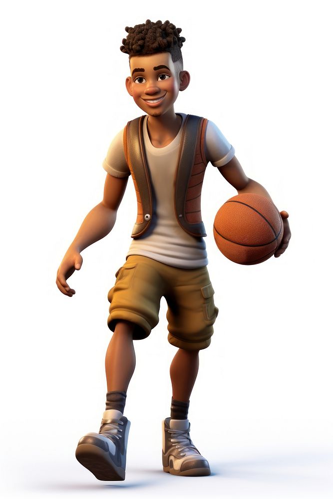 Basketball sports boy white background. AI generated Image by rawpixel.
