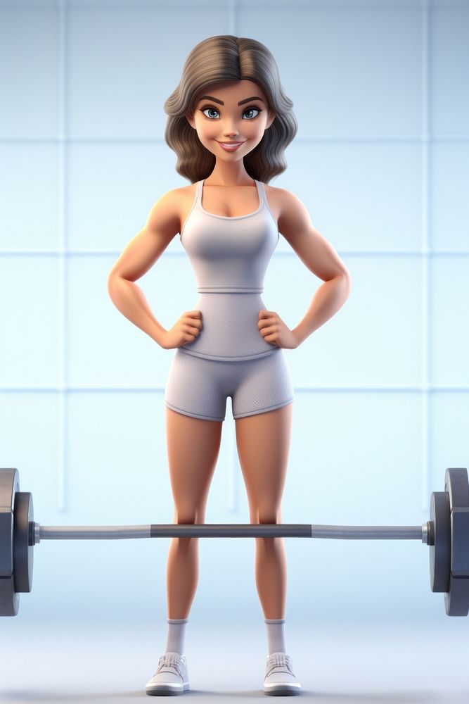 Gym exercising cartoon sports. AI generated Image by rawpixel.