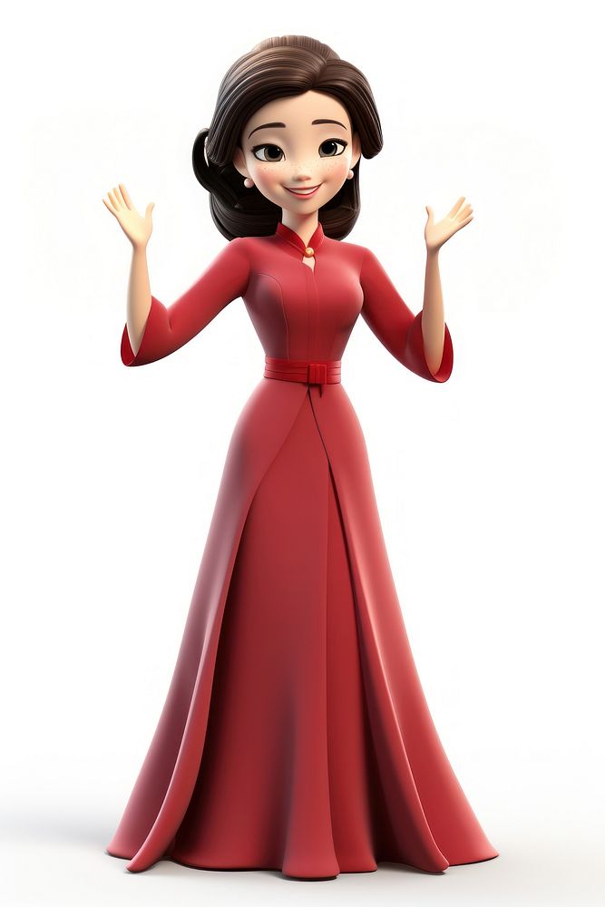 Dress figurine smiling cartoon. AI generated Image by rawpixel.