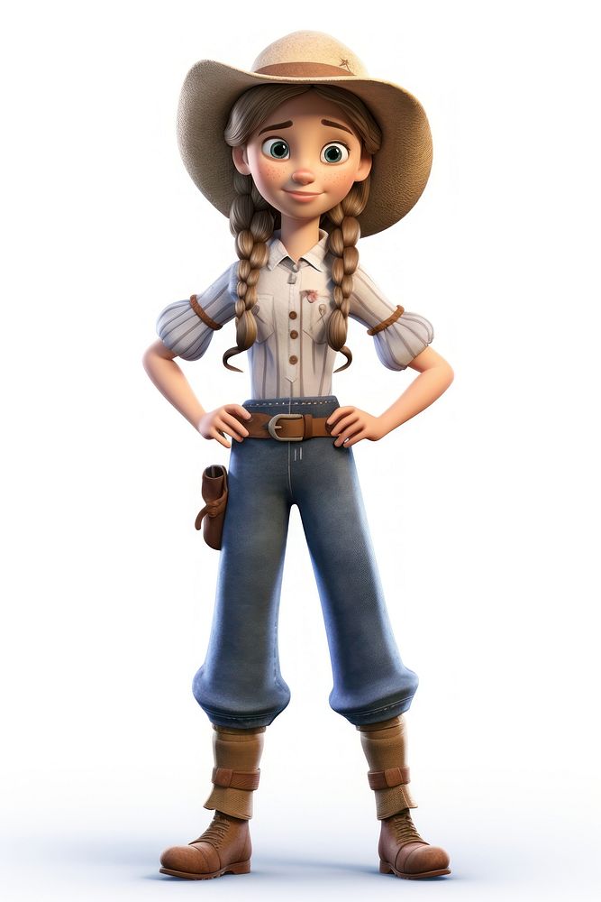 Cartoon female toy white background. AI generated Image by rawpixel.