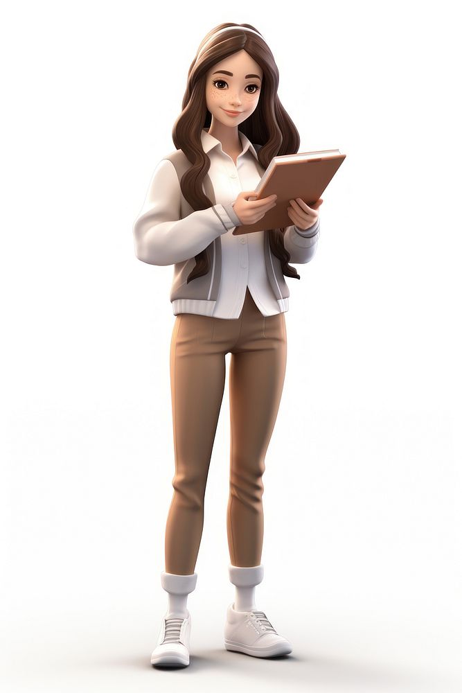Reading cartoon white background publication. AI generated Image by rawpixel.