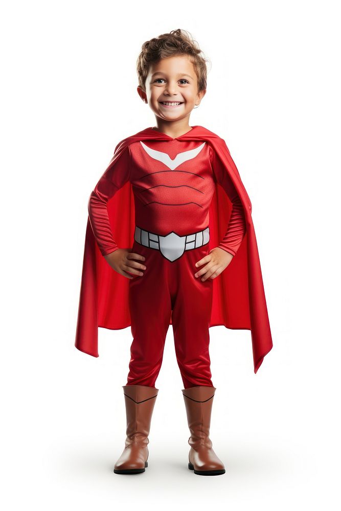 Superhero smiling costume child. 