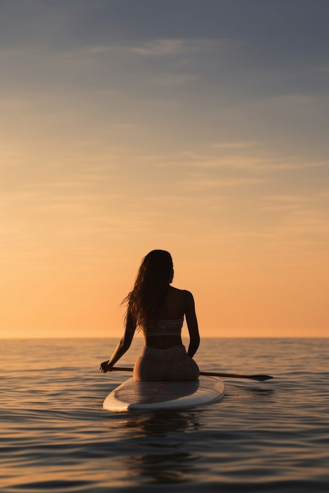 Sea surfboard sunlight outdoors. AI generated Image by rawpixel.