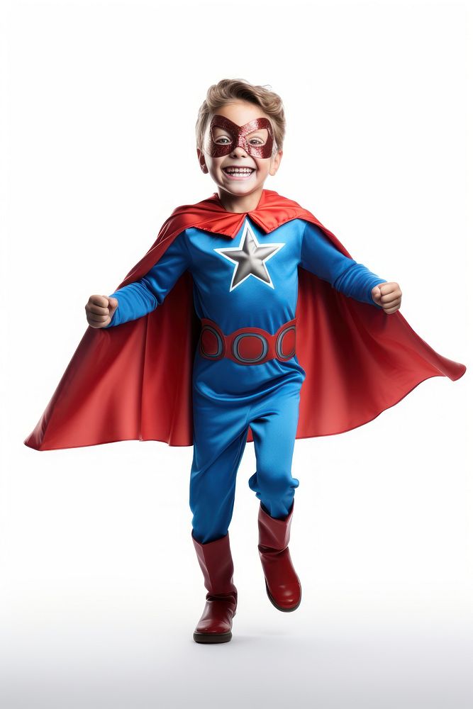 Superhero costume adult white background. AI generated Image by rawpixel.