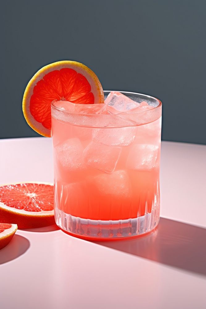 Cocktail grapefruit drink glass. 