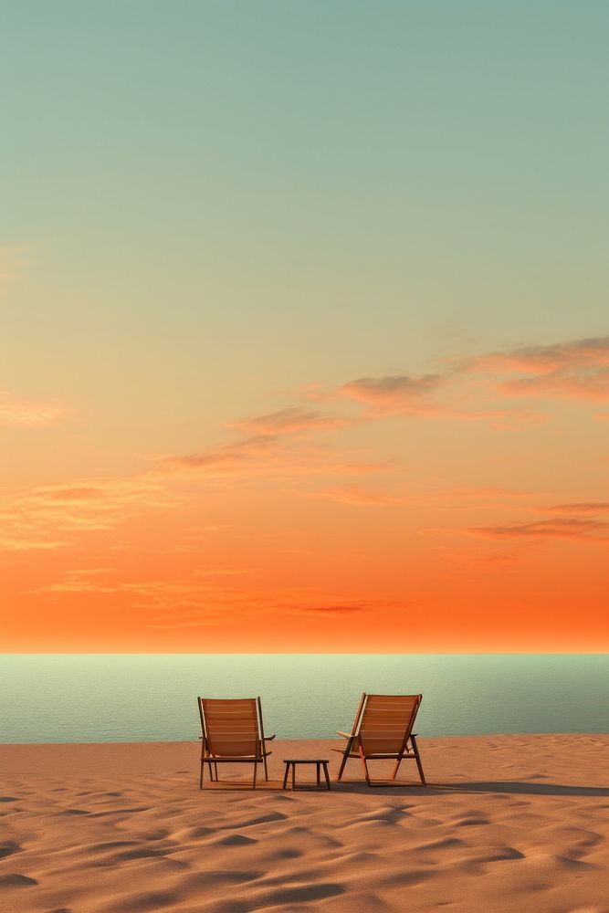 Furniture outdoors vacation horizon. AI generated Image by rawpixel.