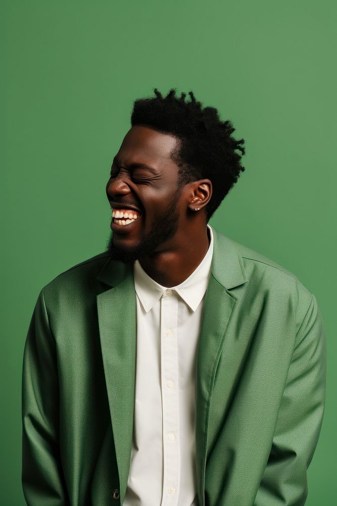Adult smile green happy. 
