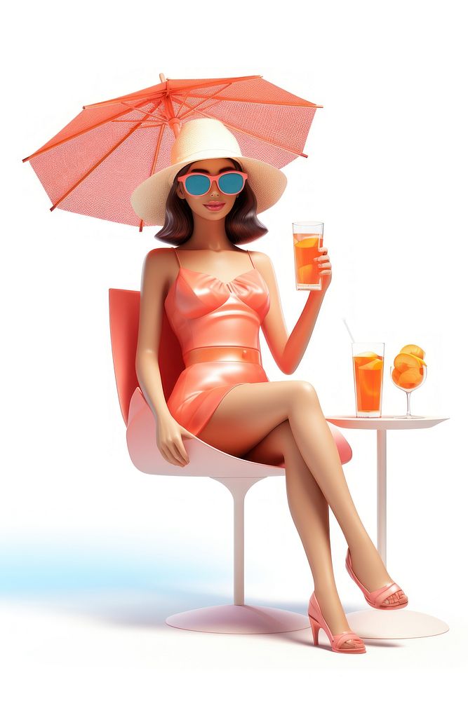 Drink sunglasses swimwear footwear. AI generated Image by rawpixel.