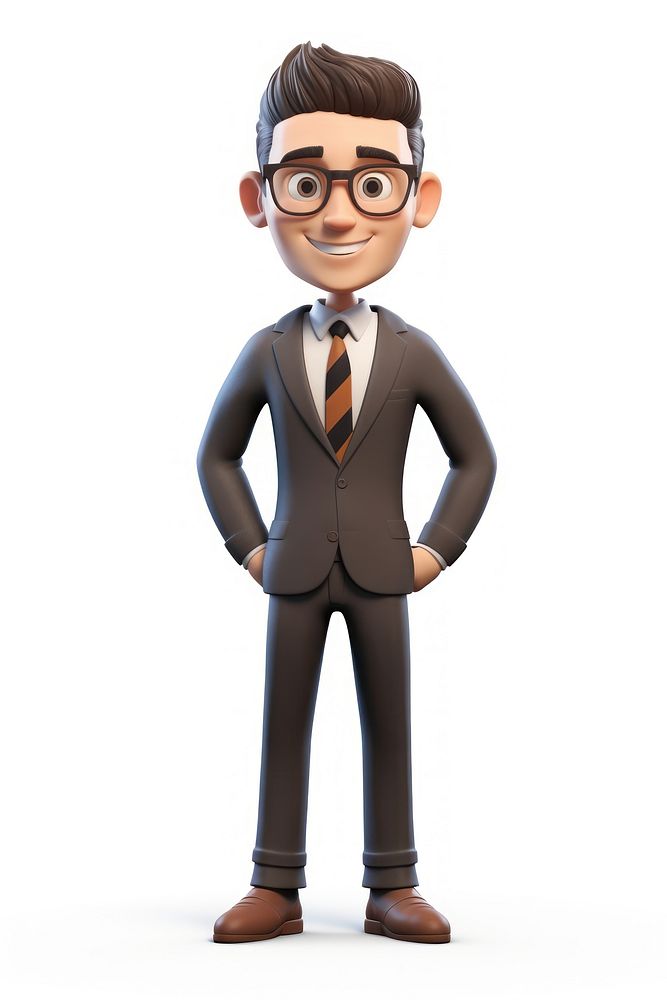 Businessman cartoon white background accessories. AI generated Image by rawpixel.