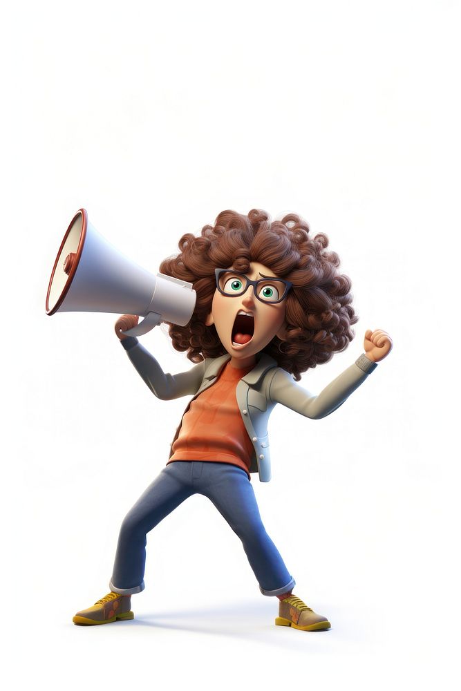 Shouting angry toy white background. AI generated Image by rawpixel.