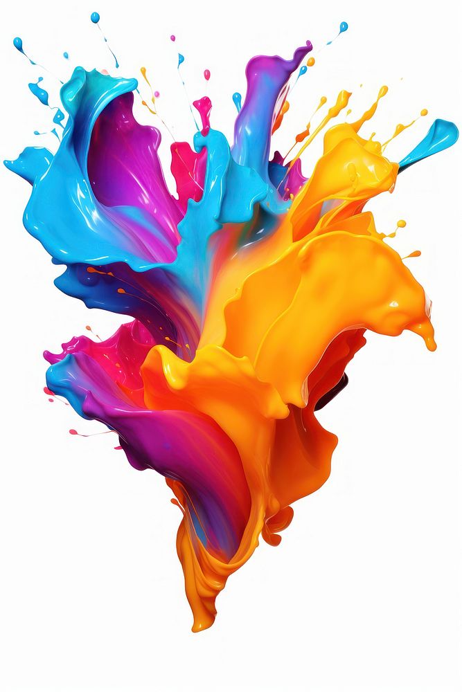 Splashing paint creativity splattered. 