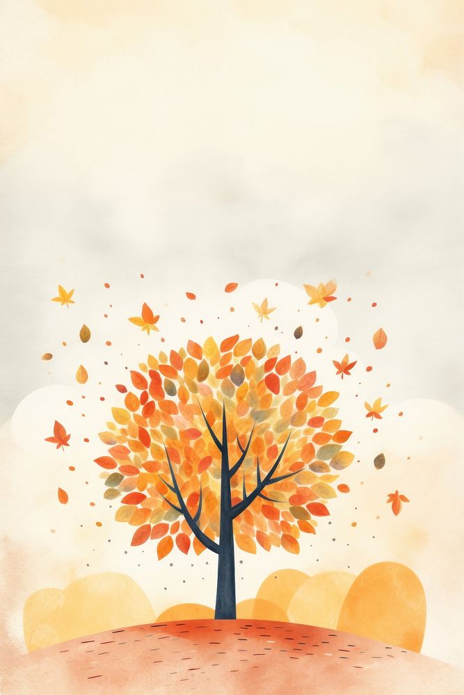 Tree painting autumn plant. AI generated Image by rawpixel.